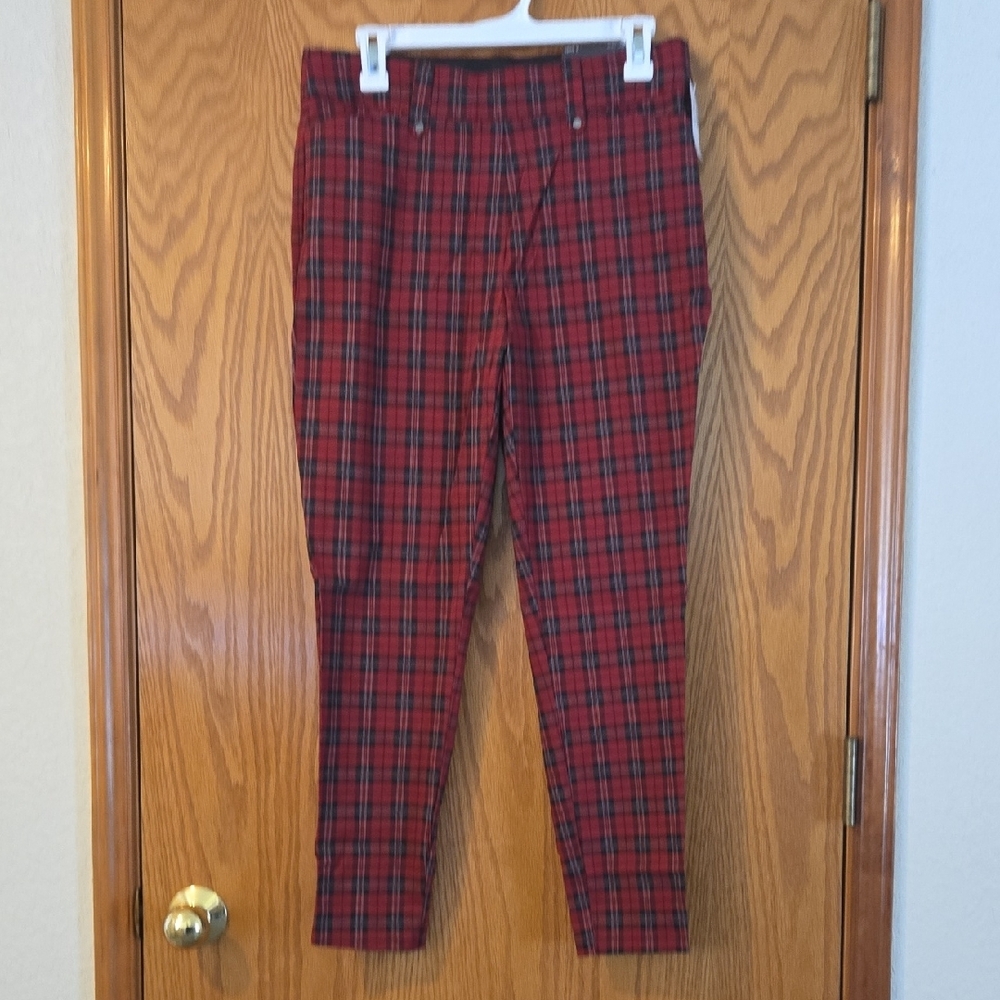 Maurices Red and Black Pull On Pants